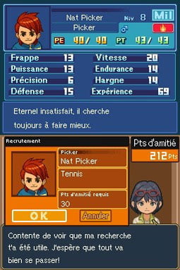 inazuma-eleven-fichejoueur TNP inazuma11 profil TEST Inazuma Eleven 2 DS