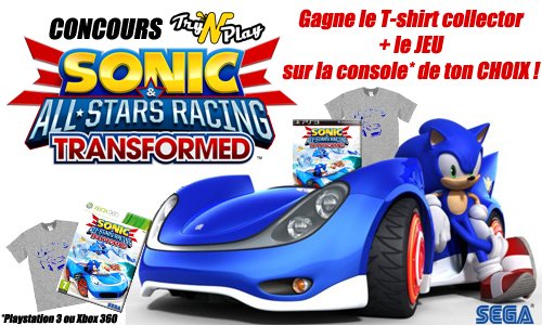 TNP concours sonic CONCOURS Sonic & All Stars Racing Transformed   Et les gagnants sont...